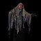 6 Feet Hanging Grim Reaper Halloween Animatronic with Red LED Eyes & Fluttering Robes, Battery Powered